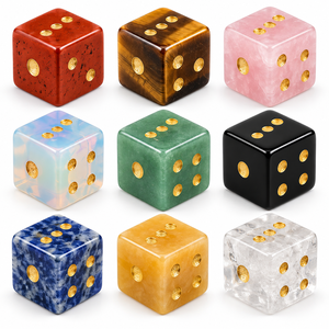 Offre Spéciale – Dés en cristal naturel opalite, aventurine, obsidienne de 16 mm, sculptés à la main, polis, pour jeux de société et RPG, cadeaux - Product Image 1