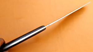 Couteau Bowie en acier inoxydable Damas, manche en bois pleine longueur, pour la chasse et le camping en extérieur, OEM, marque privée, ultra-affûté - Product Image 5