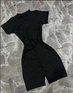 Custom Wholesale Women's Brown Solid Zip-Up Sleeveless High Stretch Spandex High Waist Skinny Fit Plus Size <b>Jumpsuit</b> - Product Image 2