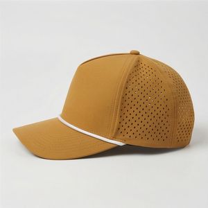 Gorra de béisbol Mustard Cap White Rope: Sombrero masculino de moda, ajuste perfecto, el mejor de su clase, de algodón transpirable, estilo relajado, ideal para el verano. - Product Image 3