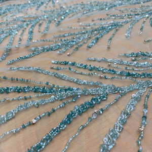 Tela de encaje con cuentas doradas de tendencia 2026, exquisito bordado de lentejuelas y perlas, malla de tul suave para vestido de fiesta de celebridades y vestido de novia - Product Image 1