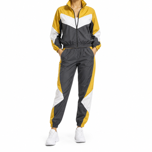 Women's Winter Hooded Casual Solid Nylon/Cotton High Quality Anti-Bacterial Track Suits <b>Crop</b> <b>Top</b> Windbreaker Jacket Shorts <b>Set</b> - Product Image 3