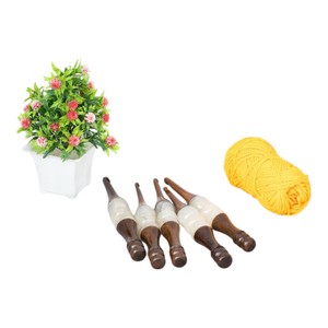 Premium Resin & Wood <b>Ergonomic</b> <b>Crochet</b> <b>Hook</b> with Beaded Handle, Smooth Grip, Handmade Craft Tool for Knitting and DIY Projects - Product Image 4