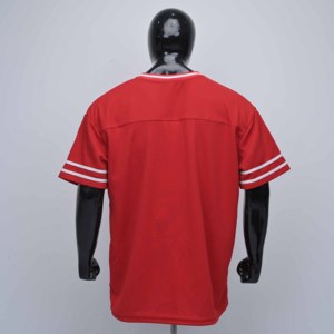 Camiseta de Fútbol Americano Roja de Primera Calidad para Hombre, Cuello en V, Número 24, Impresión Serigrafiada, Malla Transpirable, Manga Corta, Corte Regular - Product Image 2
