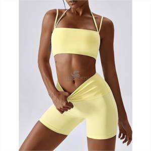 OEM/ODM Plus Size Fashion Solid Pink Full Length Active Stretch Spandex/Nylon Fitness <b>Set</b> High Quality Yoga Pants <b>2</b> <b>Piece</b> - Product Image 5