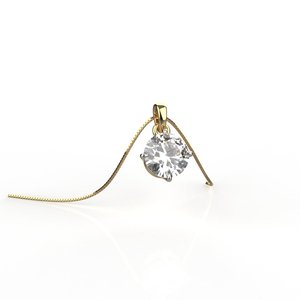 Yellow Gold Diamond <b>Elephant</b> Pendant With Round Brilliant Cut Stones Romantic Style Women's Jewelry - Product Image 3