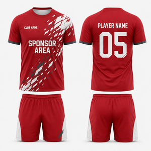 ชุดฟุตบอลสีสันตามสั่ง เสื้อและกางเกงขาสั้น น้ำหนักเบา ระบายอากาศได้ดี ไซส์ใหญ่ ผ้าอินเตอร์ล็อค แขนเสื้อแบบแร็กแลน ระบายอากาศได้ดี - Product Image 2
