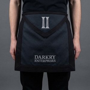 ผ้ากันเปื้อนพิธีกรรมเมสันทำมือสั่งทำพิเศษ สีน้ำเงินเข้ม กำมะหยี่ ปักดิ้นทอง ลายดวงตาที่มองเห็นทุกสิ่ง พร้อมเข็มทิศสี่เหลี่ยม - Product Image 5