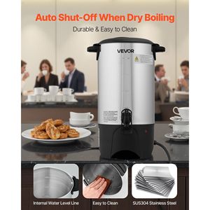 Distributore di Caffè Commerciale da 40 Tazze (6 L) con Rubinetto Anti-Goccia, Preparazione Rapida, Macchina per Caffè Commerciale in Acciaio Inossidabile - Product Image 6