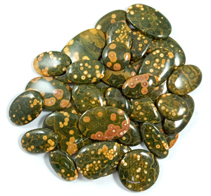 Radha Arts Natural Ocean Jasper Cabochon Loose Stone Green and Yellow 25mm-45mm Healing Polished for Silver Brass Jewelry Making - Product Image 2
