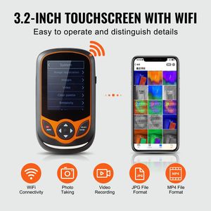Caméra d'imagerie thermique à écran tactile WiFi 25Hz, fréquence de rafraîchissement 3.2 \ ", 256x192 IR, scanner visuel infrarouge de poche - Product Image 3