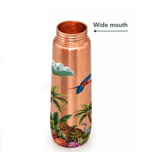 Botella de Agua de Cobre, Diseño Minimalista, Portátil, para Viajes, con Tapa - Product Image 4