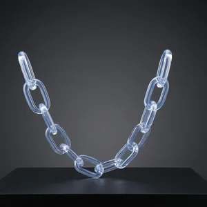 <b>Clear</b> <b>Resin</b> Chain Link Sculpture Artistic Customized Shape Handmade Decorative Ornament Blue Gradient Artizon Studio Home Custom - Product Image 4