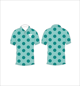 Teal Polka Dot Pattern Men's Polo <b>Shirt</b> Breathable Casual Short Sleeve Summer Sport <b>Golf</b> Wear Front Logo Printed - Product Image 3