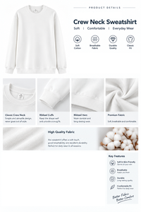 Sweat-shirt OEM pour homme 320G en imitation coton, col rond, coupe classique, sans doublure, pull-over décontracté chaud à manches longues pour l'automne et l'hiver, vente en gros - Product Image 3