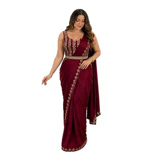 Indian Boutique pure silk <b>saree</b> ethnic wear Indian wedding <b>saree</b> Fancy Designer Bridal Party Wear Ethnic Wear Latest Women Girl - Product Image 2