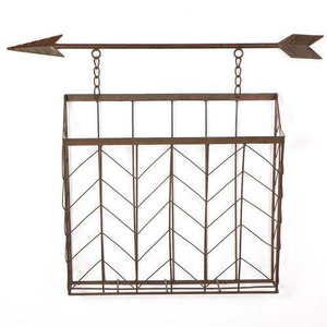 Decorative Iron Metal Wall Hanging <b>Basket</b> For Rustic Home Decor And Organized Wall Storage Display - Product Image 3