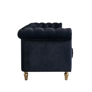 Divano Chesterfield in Velluto Nero da 84,65 Pollici per Soggiorno - Product Image 5
