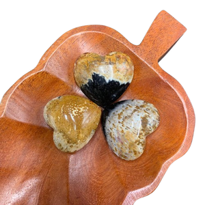 Roca Decorativa de Raíz de Palma Natural Premium, Forma de Corazón con Ojo, 4x4x2 cm – Piedra Pulida con Patrón Único de Ojo - Product Image 1