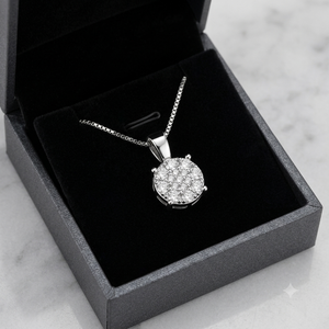 Collier pendentif en or massif 14 carats avec moissanite solitaire, design géométrique mignon et tendance, personnalisé, de luxe, pour mariage, anniversaire, fête - Product Image 4