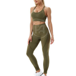 ชุดโยคะสั่งทำ MOQ ต่ำ สำหรับผู้หญิง แฟชั่นคุณภาพสูง ชุดออกกำลังกายรัดรูป ชุดโยคะผู้หญิง - Product Image 5