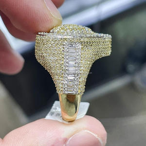 Anillo de Corazón para Hombre, Chapado en Plata de Ley, Corte Baguette, Estilo Hip Hop, Engaste de Puntas, Joyería Única con Forma de Corazón, Regalos de Aniversario - Product Image 3