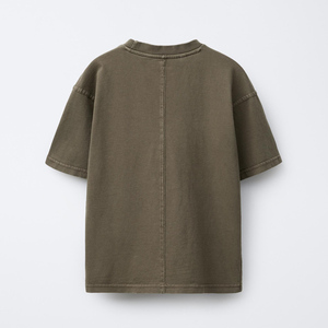 Ensemble de 2 pièces unisexe vert olive, t-shirt avec logo et short, tenue décontractée d'été, manches courtes, col rond, ensemble de vêtements de couleur unie - Product Image 3