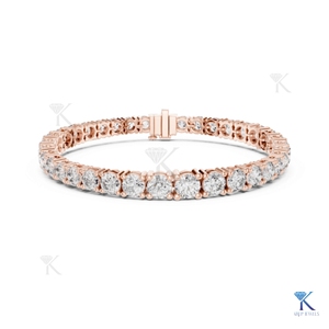 <b>Solid</b> <b>Gold</b> Filled Brilliant Cut Lab Grown Diamond Tennis Bracelet 14K Fine Unisex Luxury Bridal Jewelry Party Gift KRUP JEWELS - Product Image 2