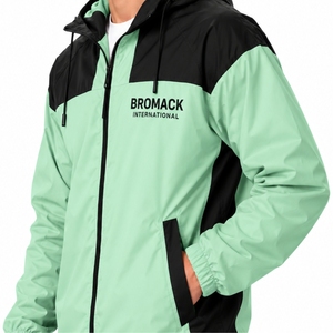 Chaqueta Cortavientos con Capucha para Hombre, Diseño Premium de Bloques de Color, Dos Tonos, Cremallera Completa, Bolsillos Laterales con Cremallera - Product Image 5