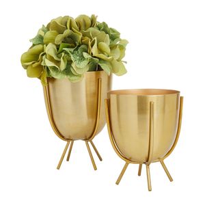 Vase à fleurs élégant et moderne en métal poli pour la décoration de table de luxe, arrangements de roses à longues tiges, de tulipes et de lys - Product Image 6