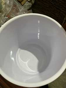 Cubo de porcelana esmaltada blanca con tapa, capacidad de 6-10L, estilo sencillo, para fregona, uso doméstico y de jardín - Product Image 2