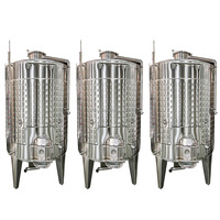 Cuve de fermentation de vin en acier inoxydable de 100-1000 L à capacité variable avec structure de refroidissement enveloppée pour la fermentation de vin de fruits en cave de vinification