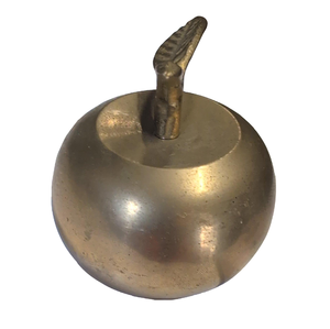 Brass Apple Shape <b>Paperweight</b> Metal Handicraft Desk Decor Accessory Modern Design Single Piece - Product Image 1
