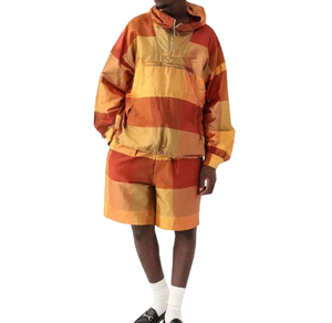 Ensemble coupe-vent vintage pour homme, réfléchissant et néon, veste et short deux pièces avec logo personnalisé - Product Image 1