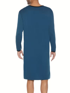 Camisones Térmicos de Lujo para Hombre, Cuello en V, 100% Algodón, Ropa de Dormir Cómoda, Fabricada en Bangladesh - Product Image 3