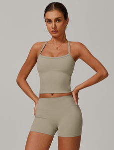 Conjuntos deportivos de dos piezas para mujer, ropa de gimnasio para correr, pantalones cortos de cintura alta que realzan los glúteos, conjuntos de yoga, ropa deportiva. - Product Image 3