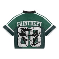 OEM Unisexe Logo Personnalisé Col Rond/Col en V Manches Courtes Tissu Maille Tricoté en Polyester Écologique Respirant Séchage Rapide 180g Sport