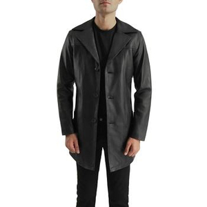 New Best High Style <b>Winter</b> <b>Men's</b> Leather Filled Coat Brown Regular Customized Design Quick Dry Trench Coat - Product Image 1