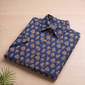 Hand Block Print Cotton <b>Shirt</b> Mens Casual Summer Wear Breathable Handmade Indian <b>Shirt</b> Bulk Supply - Product Image 6