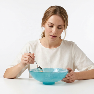 Minimalist <b>Blue</b> Resin <b>Bowl</b> Polished Eco-Friendly Stocked Dishwasher Safe for Home Food Serving - Product Image 1