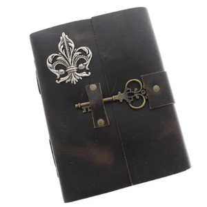 8x6 Inch Monarch Keepsake Leather Journal Antique Embossed Cover Key Strap <b>Lock</b> Vintage Handmade Writing <b>Diary</b> Gift - Product Image 1