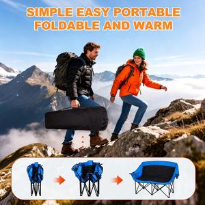 Sedia da Campeggio Doppia Imbottita Extra Large e Resistente - Sedia Pieghevole Portatile per Esterni - Product Image 5