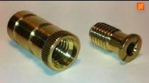 Boulon d'ancrage en laiton, filetage de 1 pouce, tête moletée 1/2-6, métal brillant non revêtu, compatible - Product Image 4