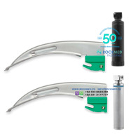 Laryngoscope à LED standard ROCKMED à usage unique en acier inoxydable, systèmes de lames Europa Miller, instruments ORL électriques