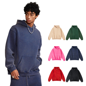 Custom Logo Acid Wash Blank Heavyweight 350 GSM Fleece Hoodie Oversized <b>Vintage</b> Unisex Pullover Streetwear <b>Sweatshirt</b> - Product Image 2
