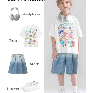 Wholesale Acid Wash Denim Jorts Unisex Loose Fit Streetwear Vintage Cotton <b>Shorts</b> Supplier - Product Image 5