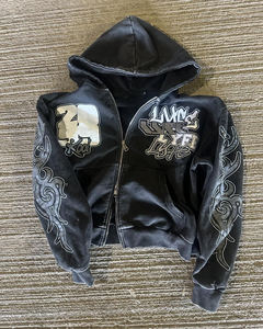 Vente en gros de sweats à capuche vintage streetwear effet délavé, personnalisables avec impression sérigraphique, broderie et impression de dessins animés de haute qualité - Product Image 6