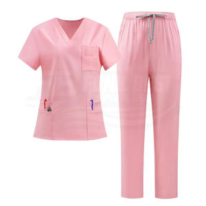 Tenues d'infirmière unisexes en tissu tissé Spandex/Polyester, ensembles de blouses médicales, services OEM, haute qualité - Product Image 1