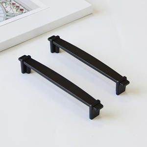 Tirador de cajón de aleación de zinc negro mate rentable, herraje elegante y minimalista para gabinetes de cocina, mesitas de noche y baños - Product Image 2