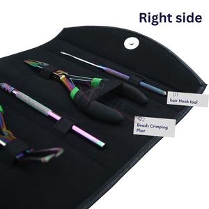 Kit professionnel de pinces à extensions de cheveux arc-en-ciel pour micro-anneaux, I-Tip, nano-anneaux, outils à crochet et boucle pour extensions de cheveux naturels - Product Image 3